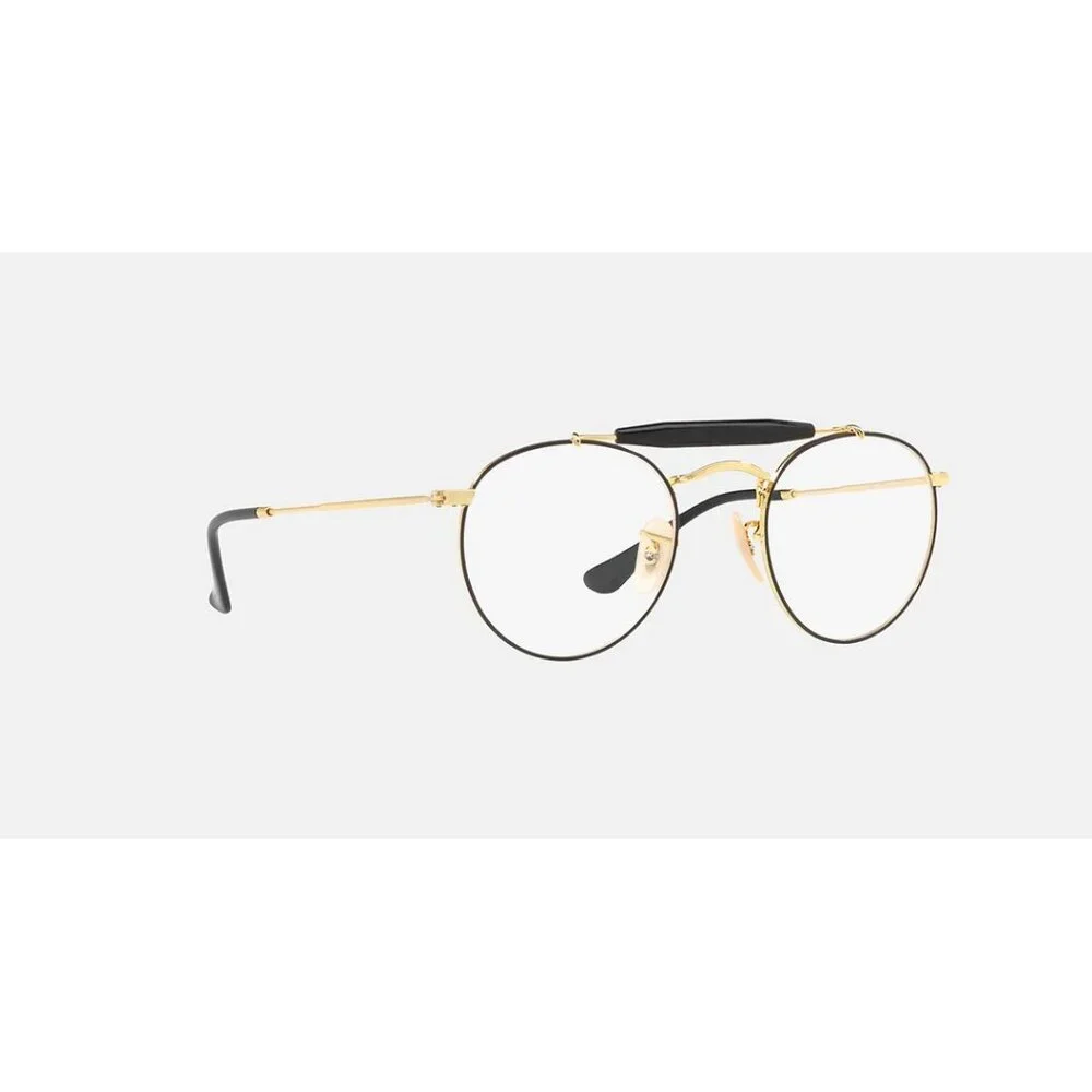 RAYBAN Unisex Eyeglasses RX3747V-2946 Gold Top Black 47-21-140